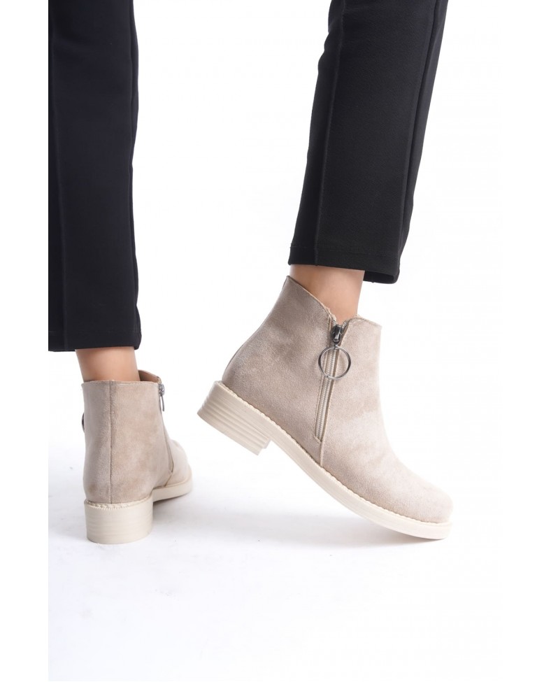 MARGARET Fermuarlı Ortopedik Taban Topuklu Süet Kadın Bot  STT - Ten Somersan Giyim | Kadın, Erkek ve Çocuk Moda
