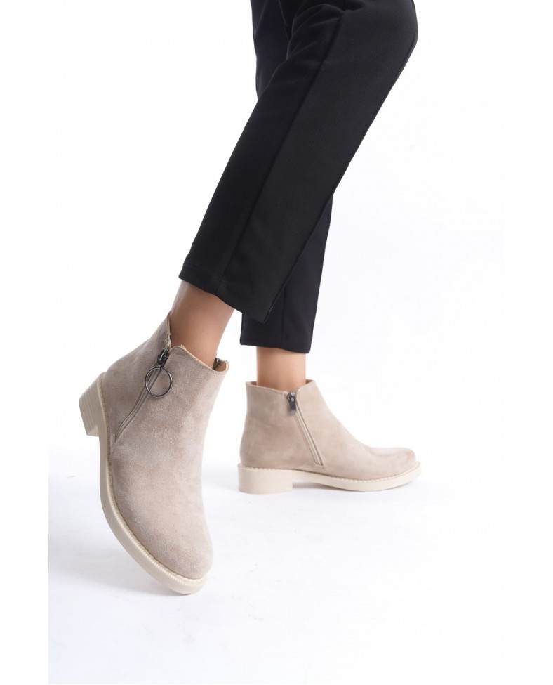 MARGARET Fermuarlı Ortopedik Taban Topuklu Süet Kadın Bot  STT - Ten Somersan Giyim | Kadın, Erkek ve Çocuk Moda