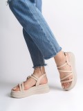 NATALIE İnce Tokalı Şerit Detaylı Ortopedik Taban Kadın Sandalet  CKT - Krem Somersan Giyim | Kadın, Erkek ve Çocuk Moda
