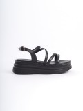 NATALIE İnce Tokalı Şerit Detaylı Ortopedik Taban Kadın Sandalet  CST - Siyah Somersan Giyim | Kadın, Erkek ve Çocuk Moda