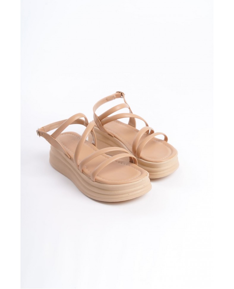 NATALIE İnce Tokalı Şerit Detaylı Ortopedik Taban Kadın Sandalet CTT - Ten Somersan Giyim | Kadın, Erkek ve Çocuk Moda