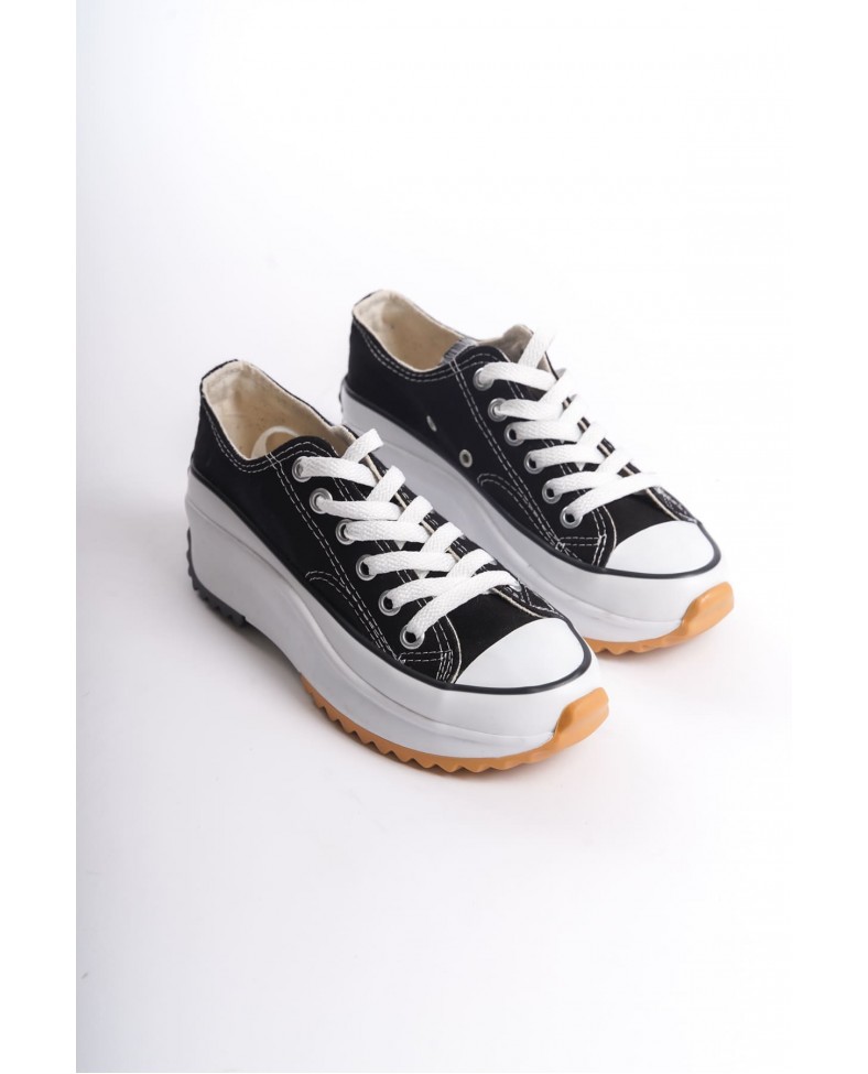 PARIS Bağcıklı Ortopedik Taban Kadın Sneaker Spor Ayakkabı  TBT - Siyah Somersan Giyim | Kadın, Erkek ve Çocuk Moda