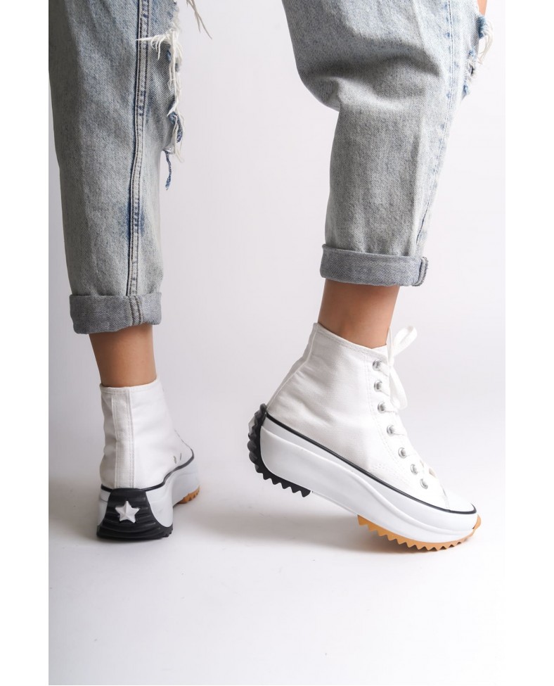 ROMA Bağcıklı Ortopedik Taban Kadın Sneaker Spor Ayakkabı TBT - Beyaz Somersan Giyim | Kadın, Erkek ve Çocuk Moda