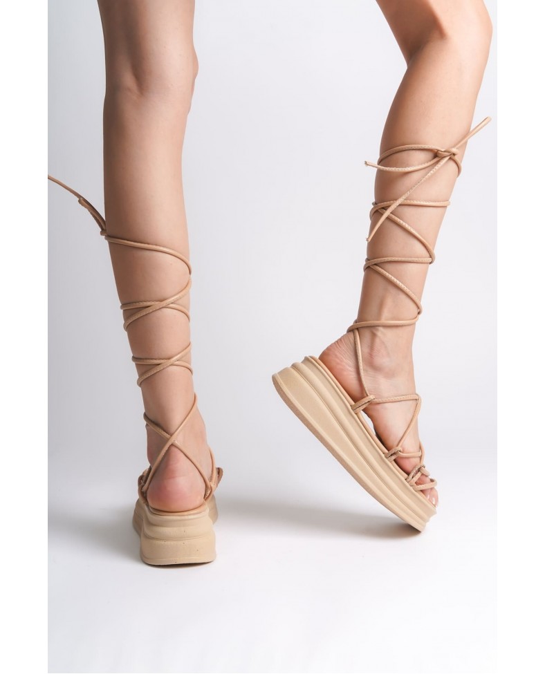 SAMANTHA Bilekten Bağlamalı Ortopedik Taban Kadın Terlik  CTT - Ten Somersan Giyim | Kadın, Erkek ve Çocuk Moda