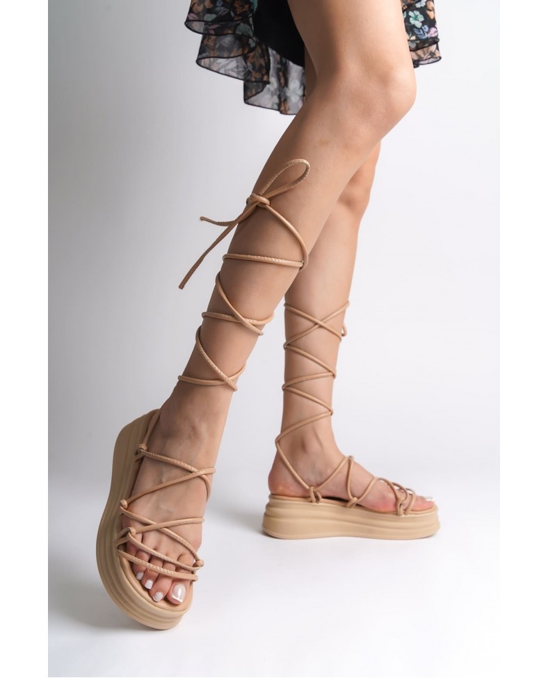 SAMANTHA Bilekten Bağlamalı Ortopedik Taban Kadın Terlik  CTT - Ten Somersan Giyim | Kadın, Erkek ve Çocuk Moda