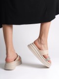 SARAH Düz Topuklu Taşlı Şeritli Kalın ve Ortopedik Taban Kadın Terlik  CKT - Krem Somersan Giyim | Kadın, Erkek ve Çocuk Moda
