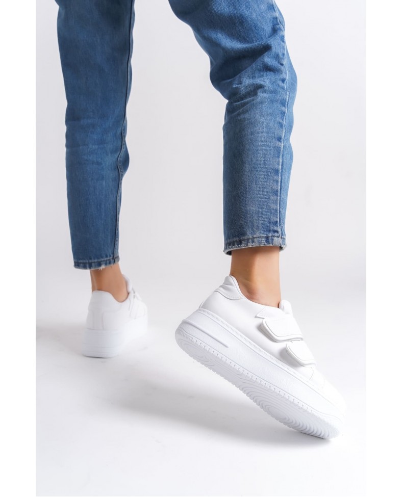 VALENCIA Bağcıksız Cırt Cırtlı Ortopedik Taban Kadın Sneaker Spor Ayakkabı CBT - Beyaz Somersan Giyim | Kadın, Erkek ve Çocuk Moda