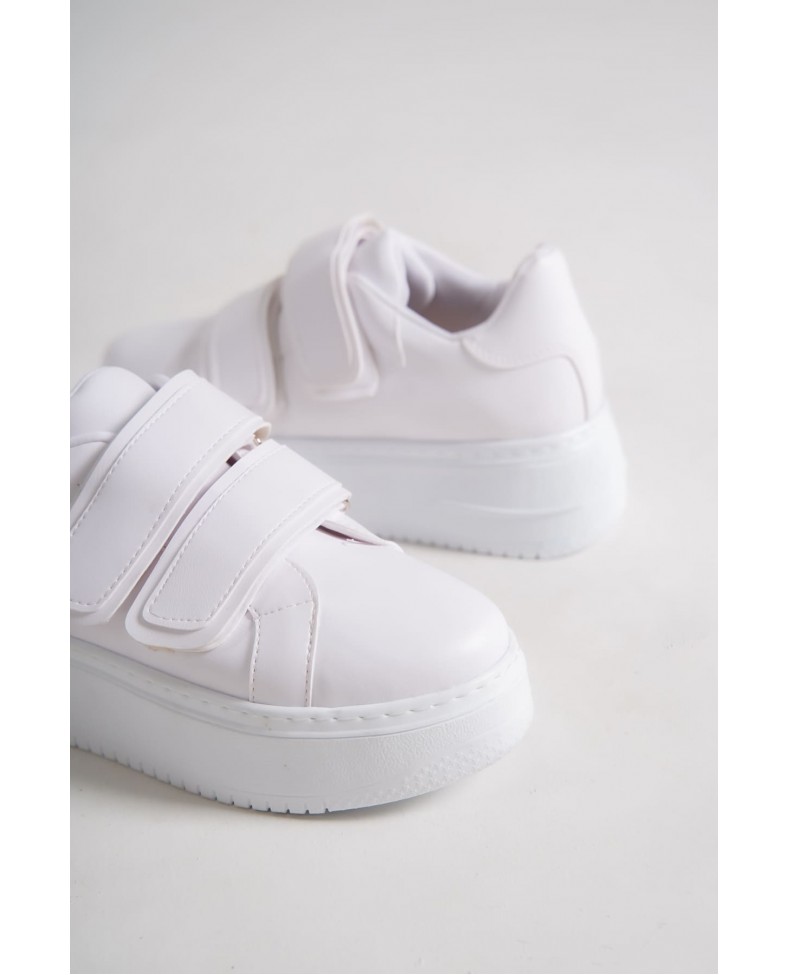 VALENCIA Bağcıksız Cırt Cırtlı Ortopedik Taban Kadın Sneaker Spor Ayakkabı CBT - Beyaz Somersan Giyim | Kadın, Erkek ve Çocuk Moda