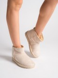 JOLIE Bağcıksız Düz Taban İçi Kürklü Kısa Süet Kadın Bot SKT - Krem Somersan Giyim | Kadın, Erkek ve Çocuk Moda