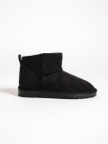 JOLIE Bağcıksız Düz Taban İçi Kürklü Kısa Süet Kadın Bot SST - Siyah Somersan Giyim | Kadın, Erkek ve Çocuk Moda