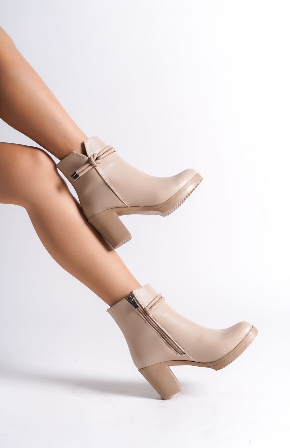 JULY Fermuarlı Ortopedik Taban Topuklu Kadın Bot CTT - Ten Somersan Giyim | Kadın, Erkek ve Çocuk Moda