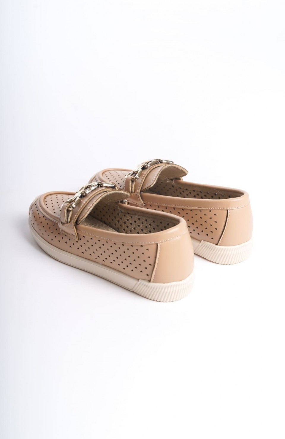 LAYLA Bağcıksız Ortopedik Rahat Taban Kalp Desenli Kadın Babet Ayakkabı CKT - Ten Somersan Giyim | Kadın, Erkek ve Çocuk Moda