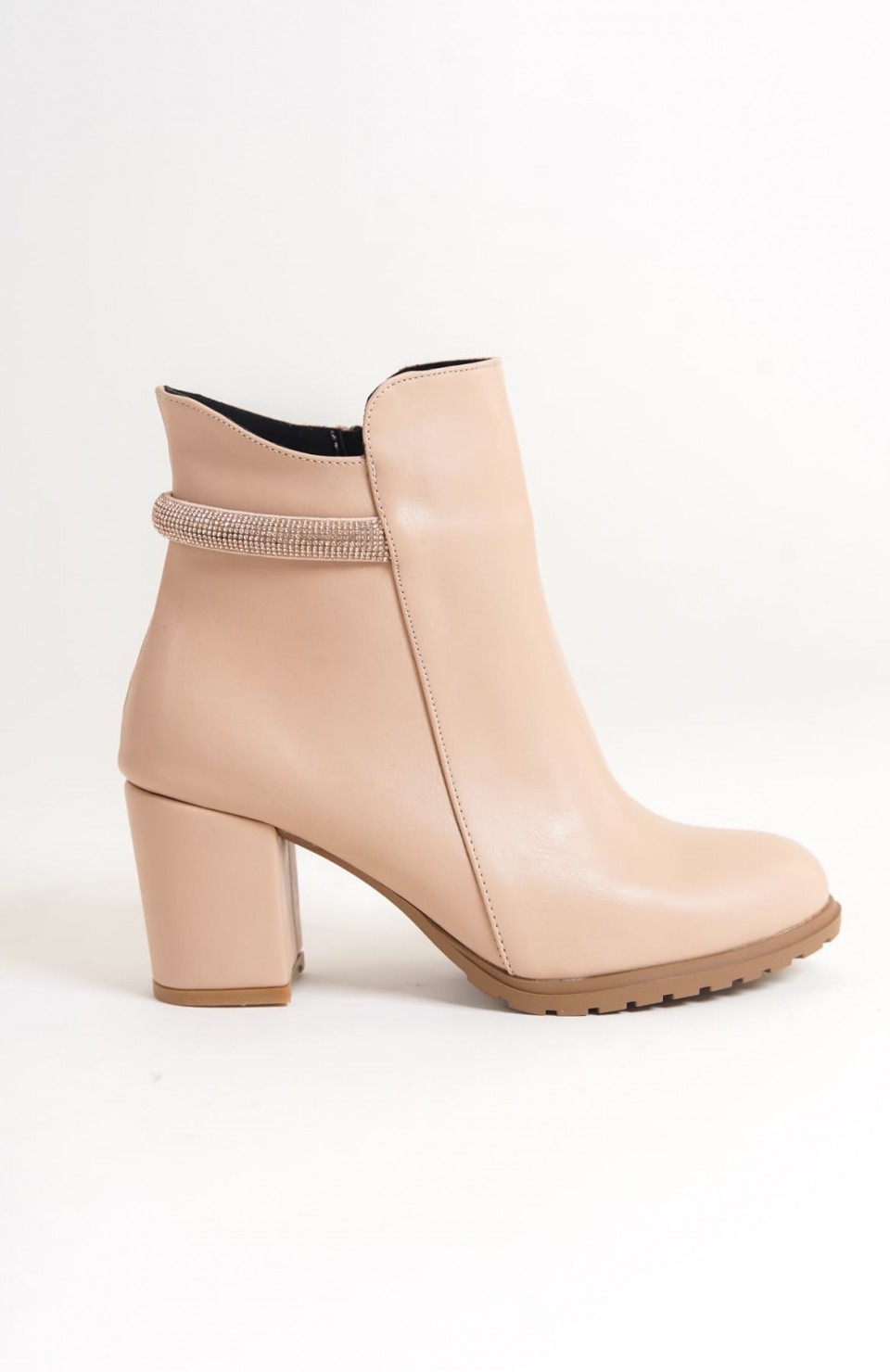 LIA Fermuarlı Ortopedik Taban Taşlı Topuklu Kadın Bot CTT - Ten Somersan Giyim | Kadın, Erkek ve Çocuk Moda