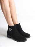 LUNA Fermuarlı Lastikli Ortopedik Taban Topuklu Süet Kadın Bot  SST - Siyah Somersan Giyim | Kadın, Erkek ve Çocuk Moda