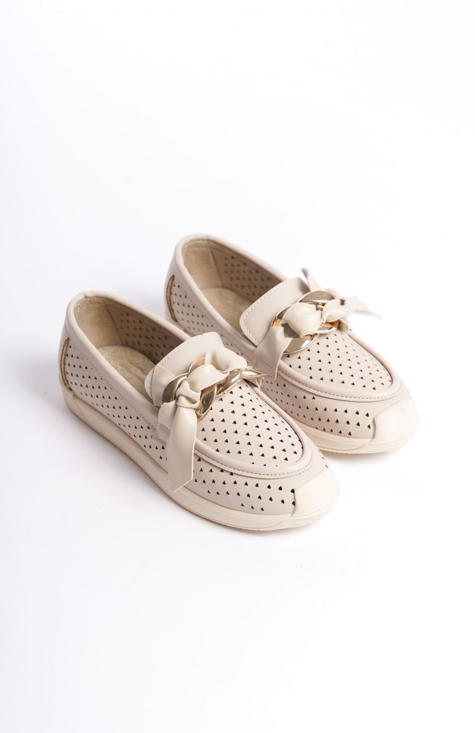 LYDIA Bağcıksız Ortopedik Rahat Taban Kalp Desenli Kadın Babet Ayakkabı  CKT - Krem Somersan Giyim | Kadın, Erkek ve Çocuk Moda