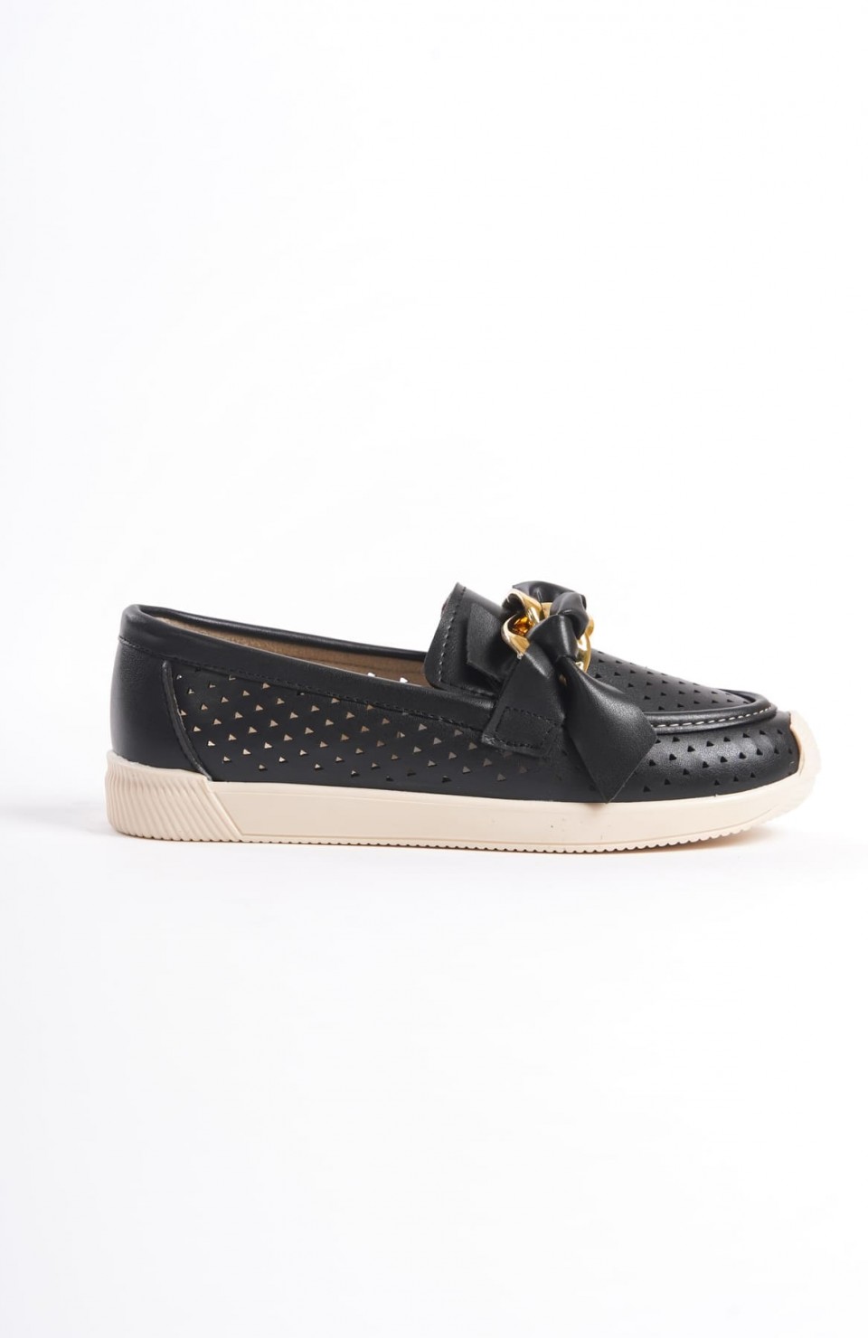 LYDIA Bağcıksız Ortopedik Rahat Taban Kalp Desenli Kadın Babet Ayakkabı  CKT - Siyah Somersan Giyim | Kadın, Erkek ve Çocuk Moda