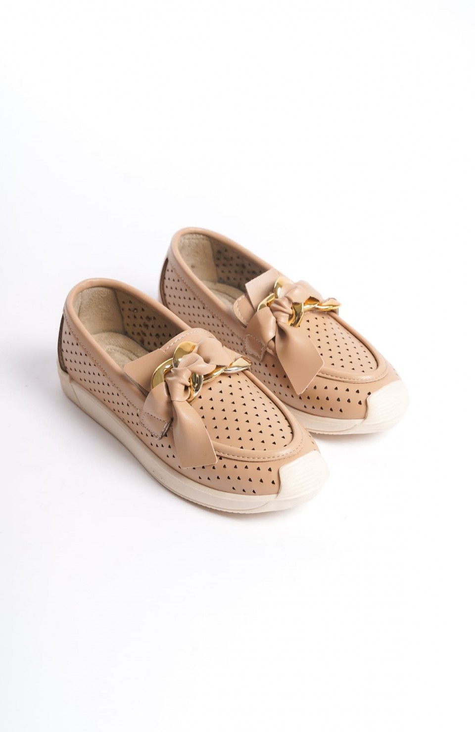 LYDIA Bağcıksız Ortopedik Rahat Taban Kalp Desenli Kadın Babet Ayakkabı CKT - Ten Somersan Giyim | Kadın, Erkek ve Çocuk Moda