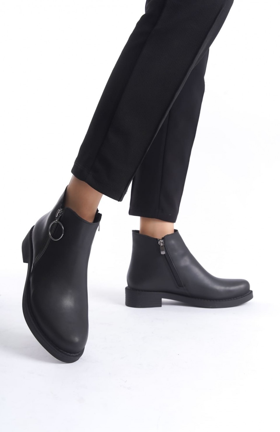MARGARET Fermuarlı Ortopedik Taban Topuklu Kadın Bot - CST - Siyah Somersan Giyim | Kadın, Erkek ve Çocuk Moda