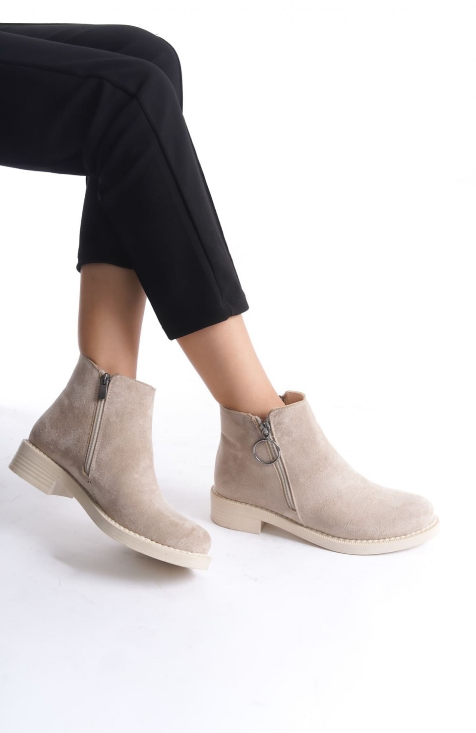 MARGARET Fermuarlı Ortopedik Taban Topuklu Süet Kadın Bot  STT - Ten Somersan Giyim | Kadın, Erkek ve Çocuk Moda