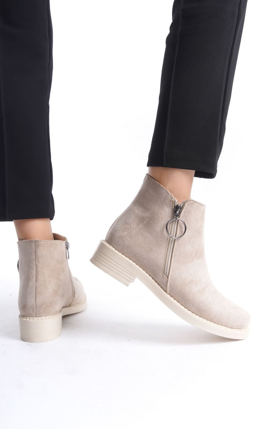 MARGARET Fermuarlı Ortopedik Taban Topuklu Süet Kadın Bot  STT - Ten Somersan Giyim | Kadın, Erkek ve Çocuk Moda