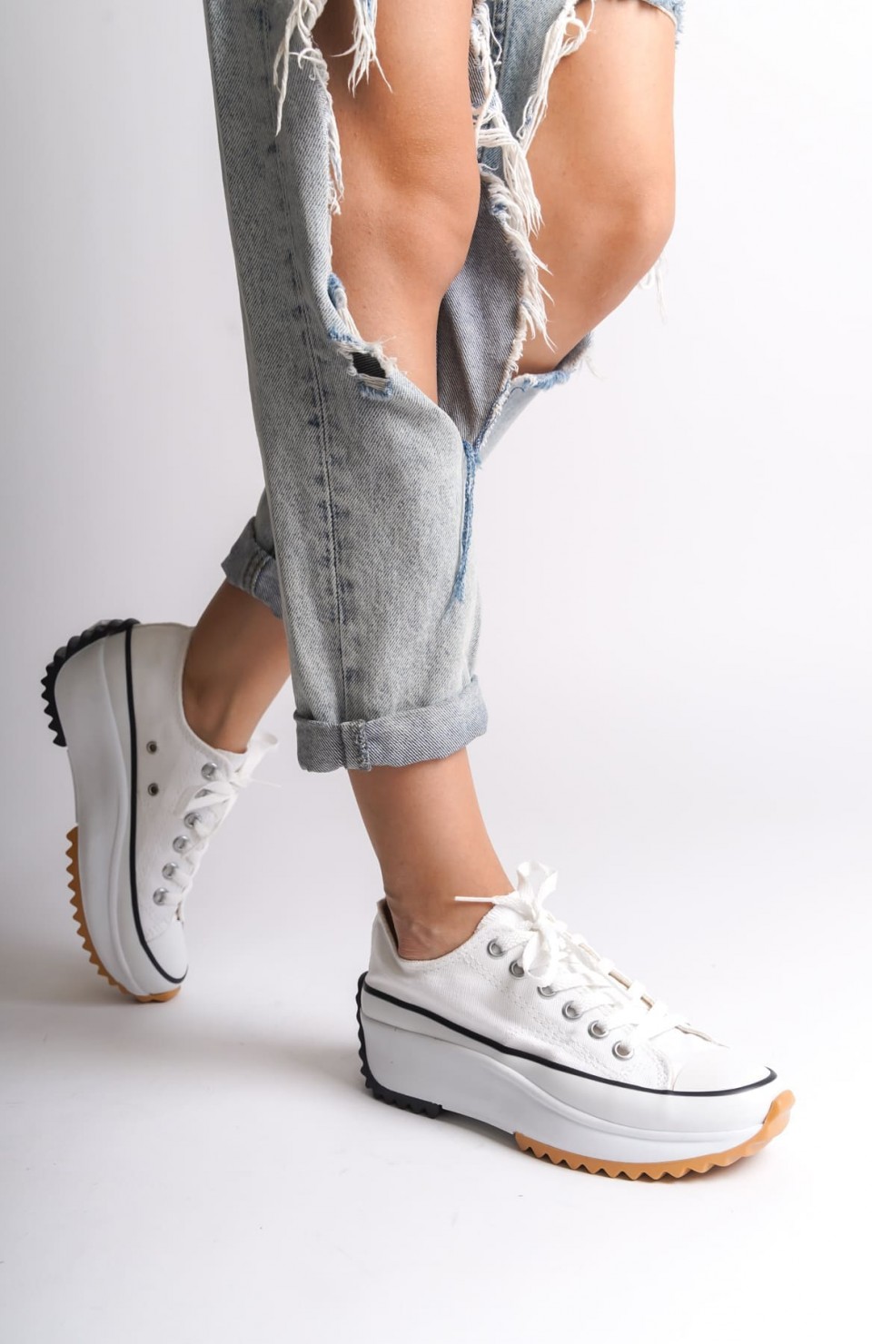 PARIS Bağcıklı Ortopedik Taban Kadın Sneaker Spor Ayakkabı  TBT - Beyaz Somersan Giyim | Kadın, Erkek ve Çocuk Moda