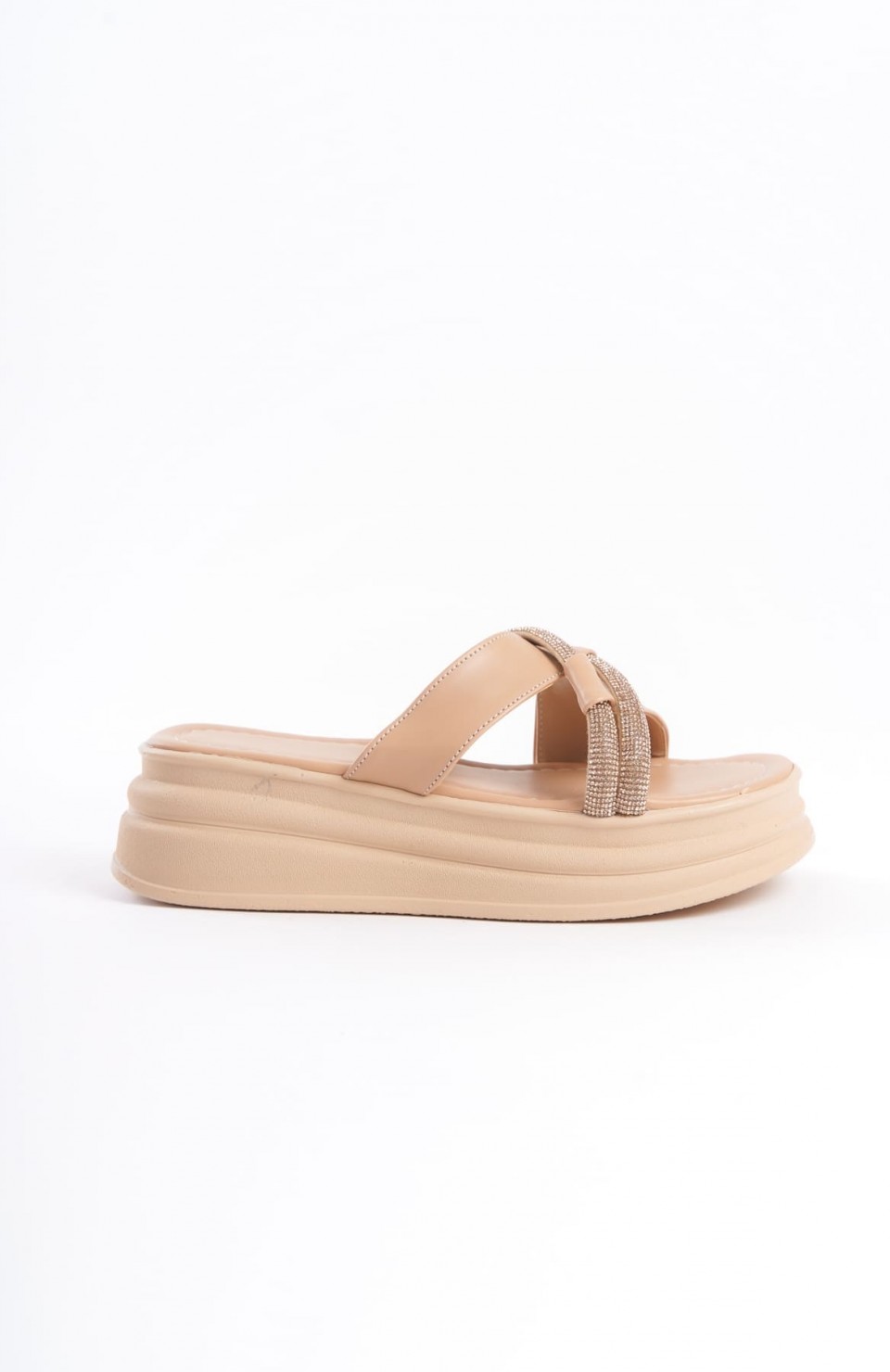 RUBY Düz Topuklu Taşlı Çapraz Şeritli Kalın ve Ortopedik Taban Kadın Terlik  CTT - Ten Somersan Giyim | Kadın, Erkek ve Çocuk Moda