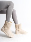 SELINA Bağcıksız Düz Taban İçi Kürklü Süet Kadın Bot  SKT - Krem Somersan Giyim | Kadın, Erkek ve Çocuk Moda