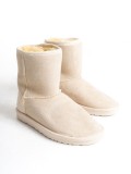 SELINA Bağcıksız Düz Taban İçi Kürklü Süet Kadın Bot  SKT - Krem Somersan Giyim | Kadın, Erkek ve Çocuk Moda