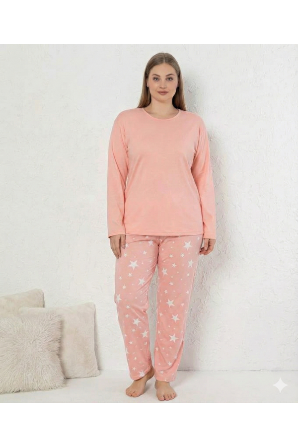 Boyraz 0284 Kadın Sandy Battal Uzun Kol Pijama Takımı