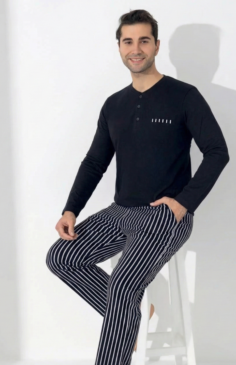 Boyraz 0405 Erkek Uzun Kol Pijama Takımı