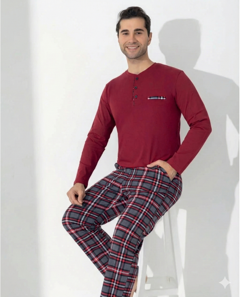 Boyraz 0406 Erkek Uzun Kol Pijama Takımı