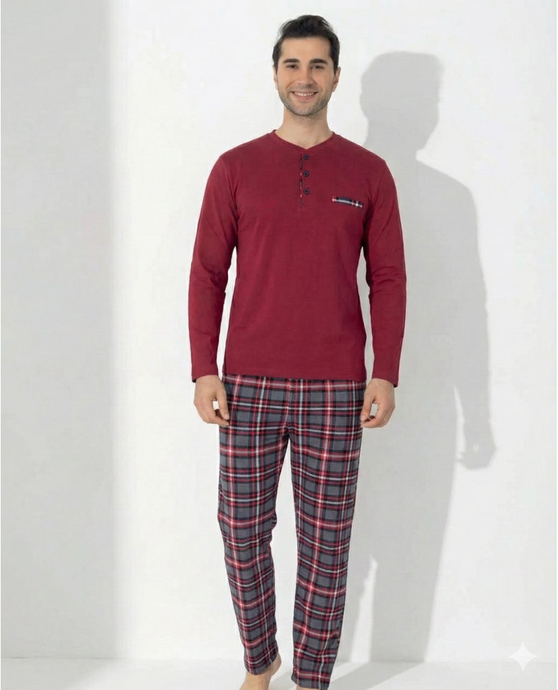 Boyraz 0406 Erkek Uzun Kol Pijama Takımı