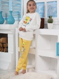 Kapitex 6181 Kız Çocuk Twety Baskılı Uzun Kol Pijama Takımı
