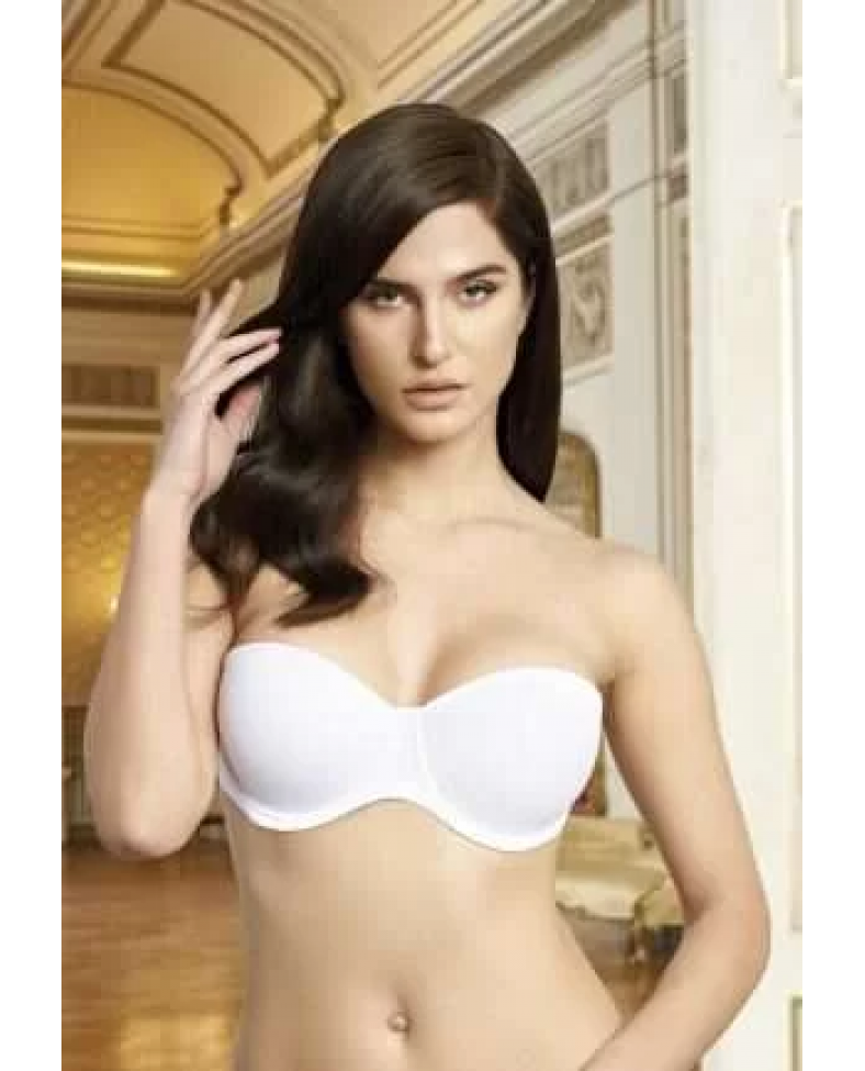 Nurteks 1590 Çift Dolgulu İki Beden Büyüten Straplez Sütyen