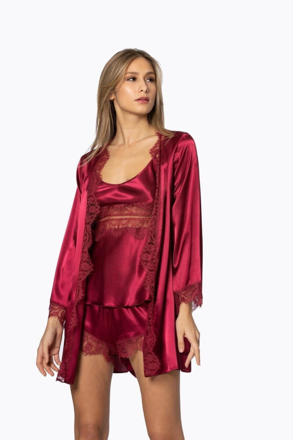 Pierre Cardin 2490 Bayan Sabahlıklı Saten Şort Takım