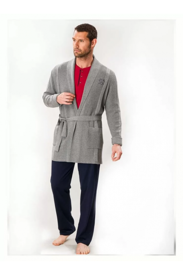 D'S Damat 03004 5'li Triko Robdöşambr Damat Pijama Seti