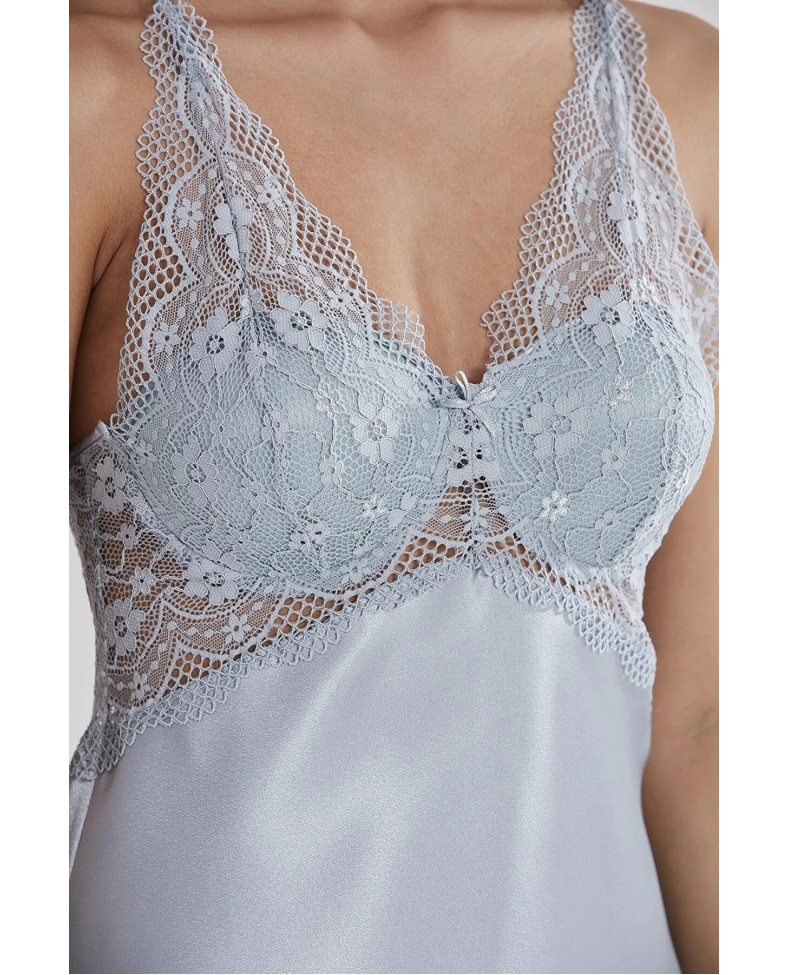 Pierre Cardin 605 Bayan Saten Dantelli Gecelik