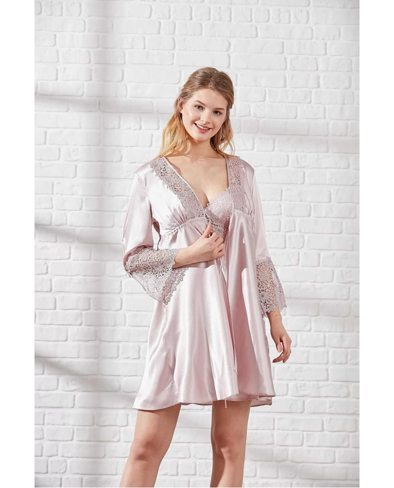 Pierre Cardin 6625 Kısa Gecelikli 6'lı İpek Set