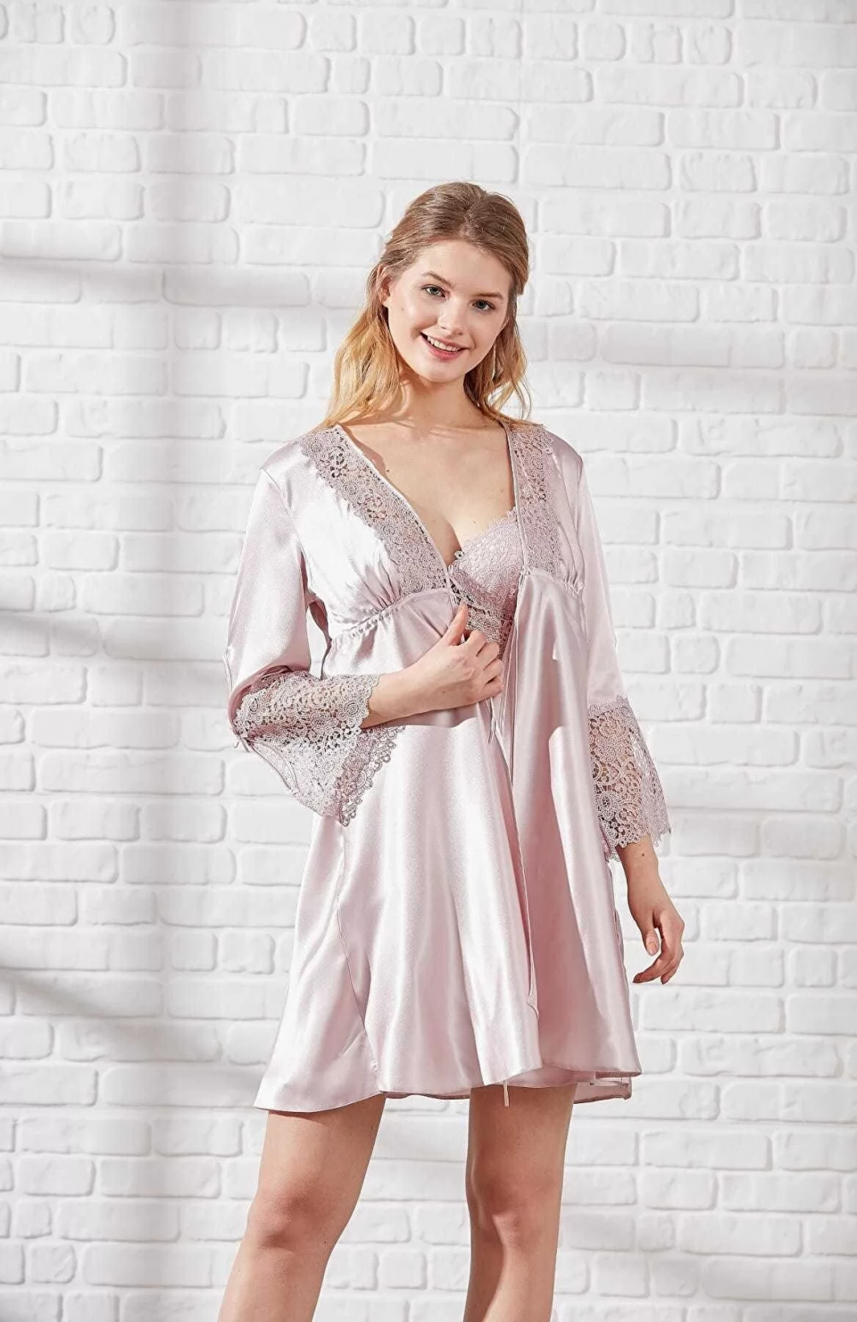 Pierre Cardin 6625 Kısa Gecelikli 6'lı İpek Set