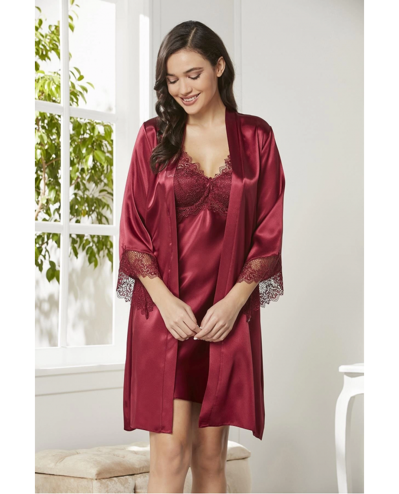 Pierre Cardin 6040 Kısa Gecelikli 6'lı İpek Set