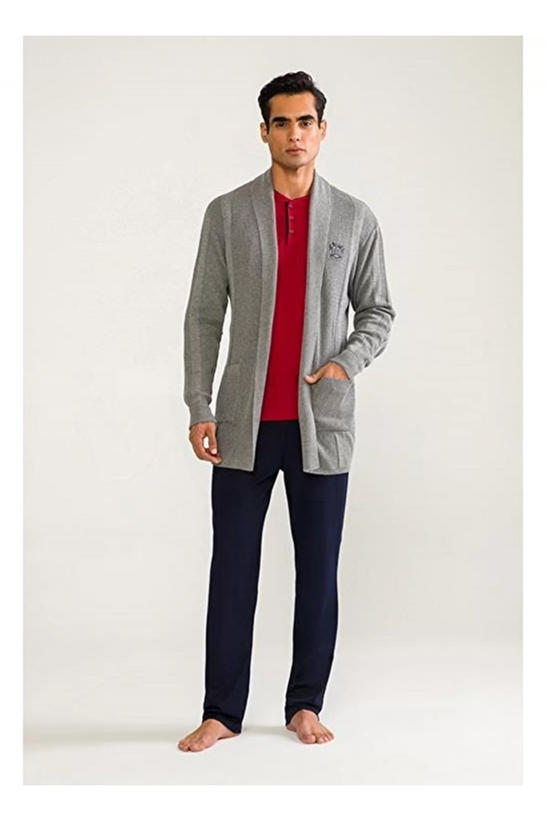 D'S Damat 03004 5'li Triko Robdöşambr Damat Pijama Seti