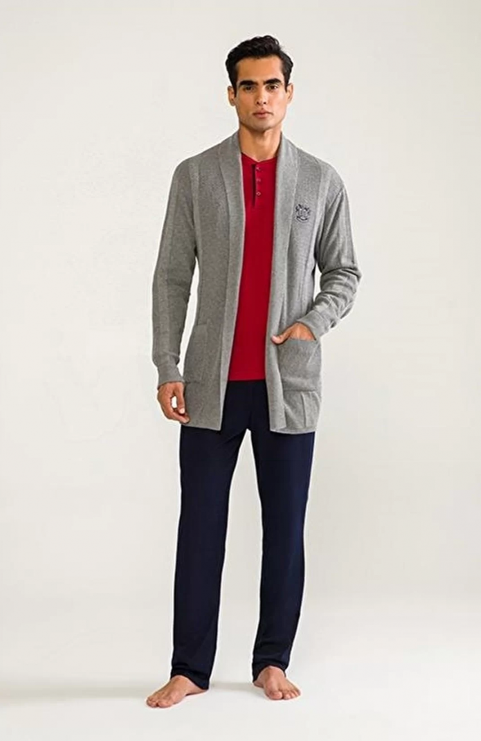 D'S Damat 03004 5'li Triko Robdöşambr Damat Pijama Seti