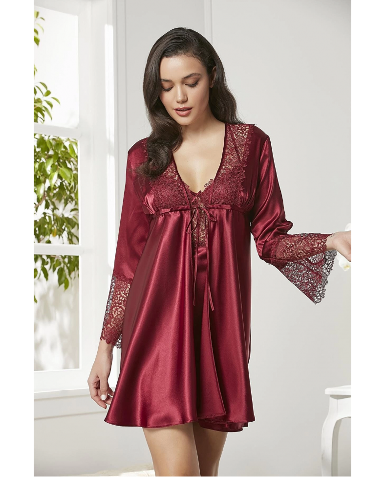 Pierre Cardin 6625 Kısa Gecelikli 6'lı İpek Set