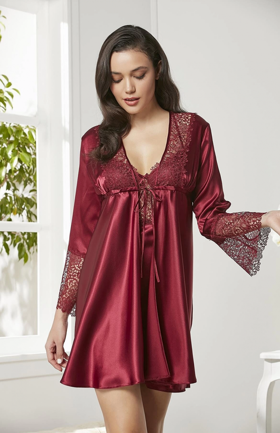 Pierre Cardin 6625 Kısa Gecelikli 6'lı İpek Set