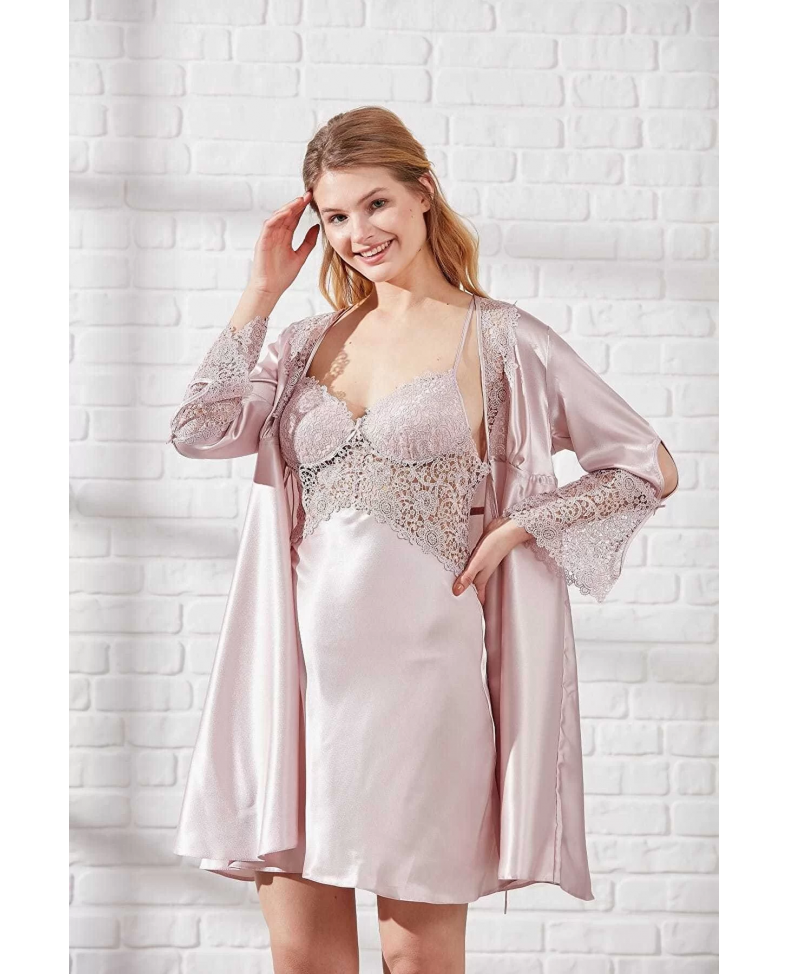 Pierre Cardin 6625 Kısa Gecelikli 6'lı İpek Set