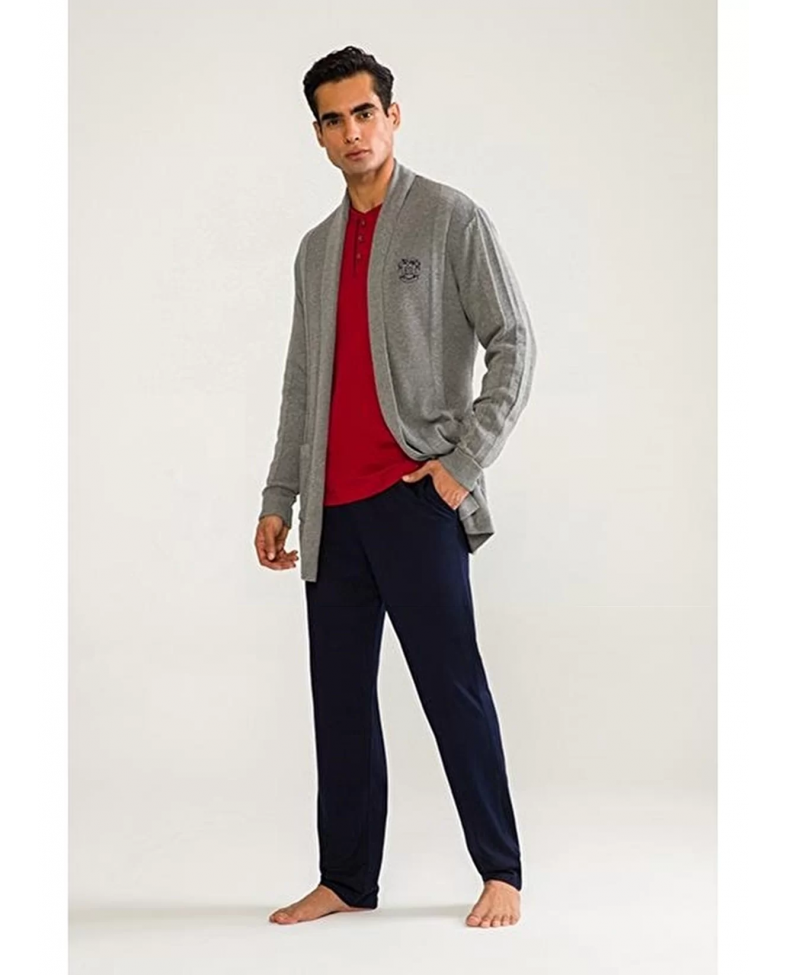 D'S Damat 03004 5'li Triko Robdöşambr Damat Pijama Seti