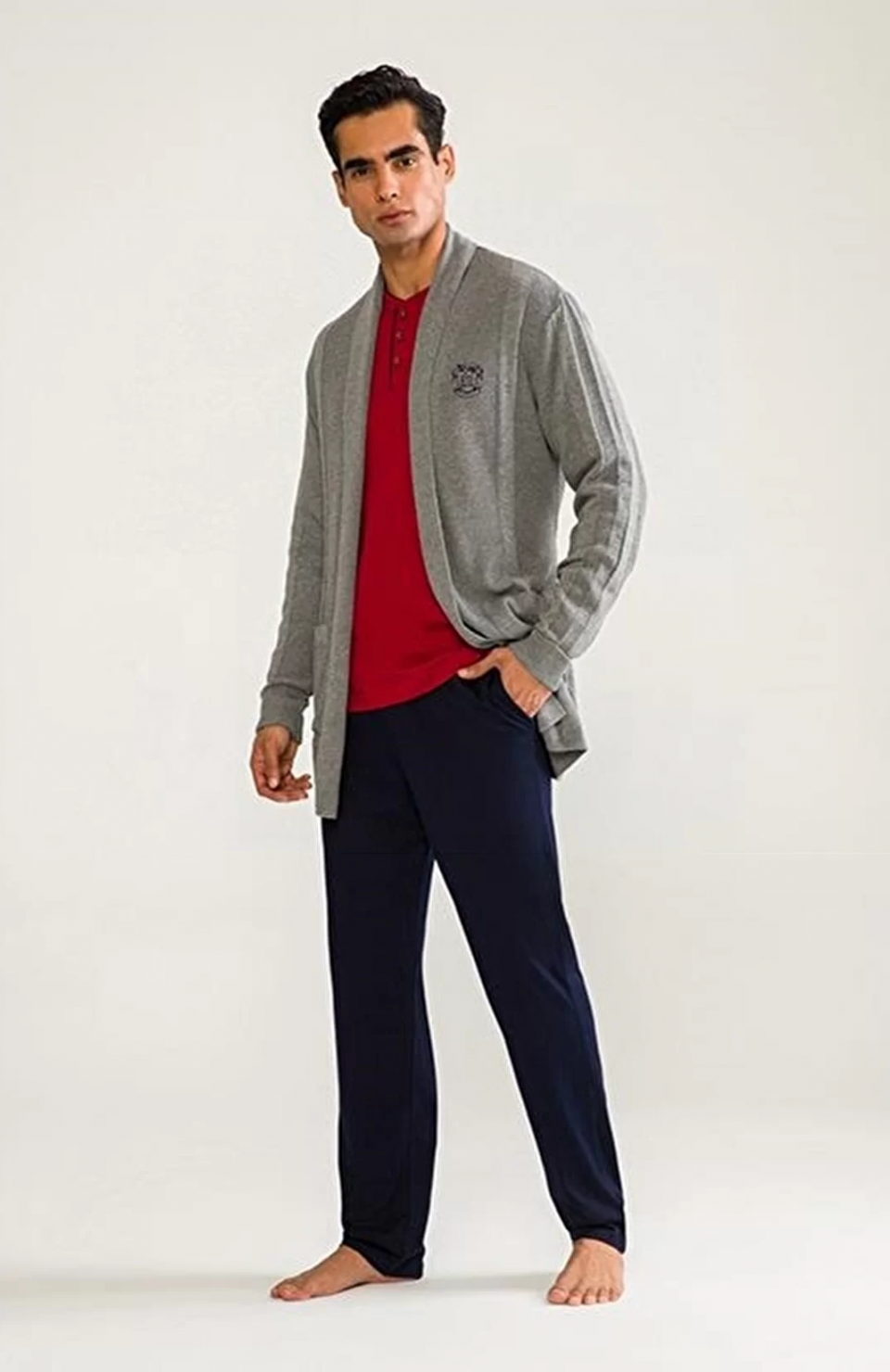 D'S Damat 03004 5'li Triko Robdöşambr Damat Pijama Seti