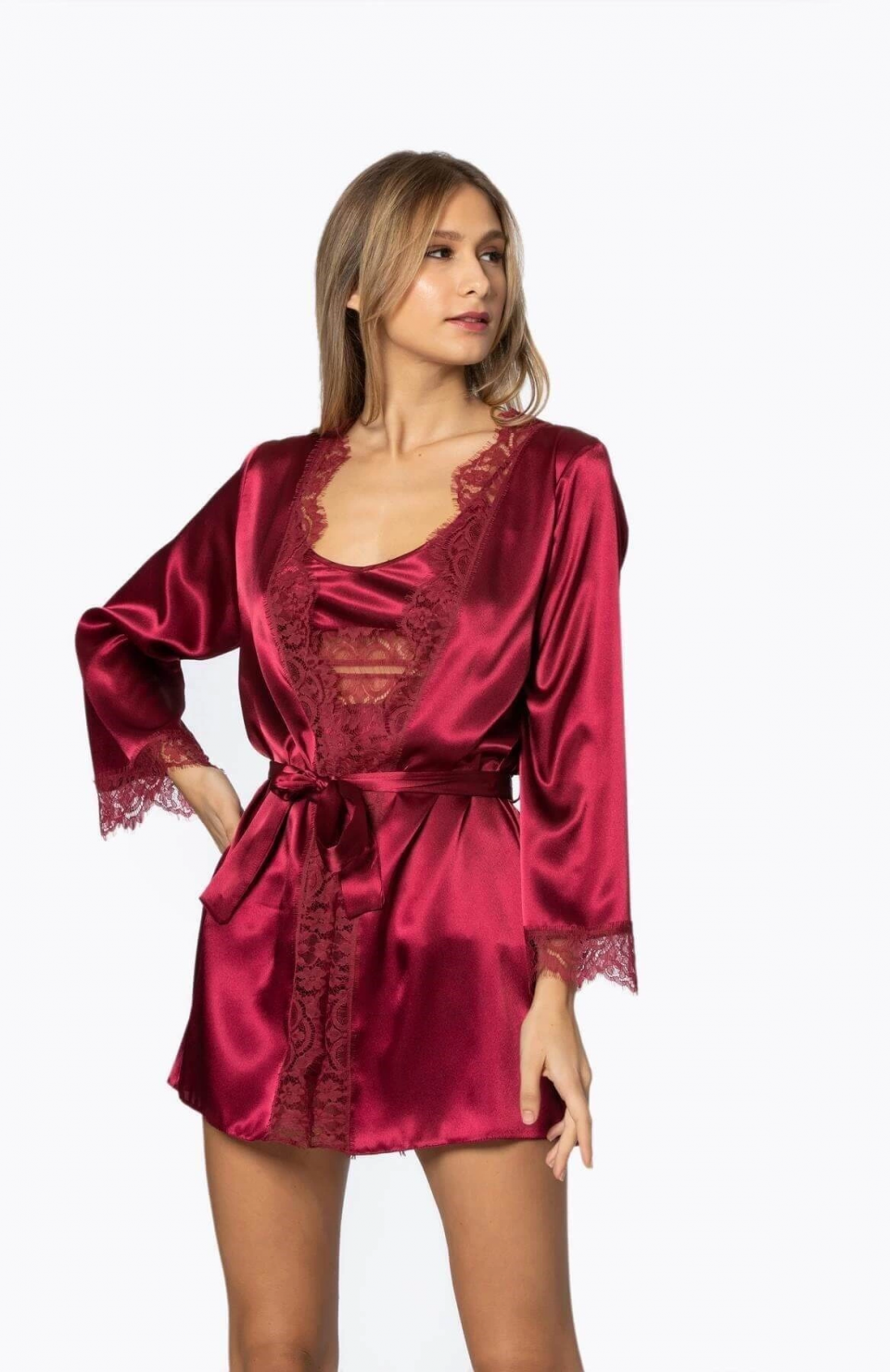 Pierre Cardin 2490 Bayan Sabahlıklı Saten Şort Takım