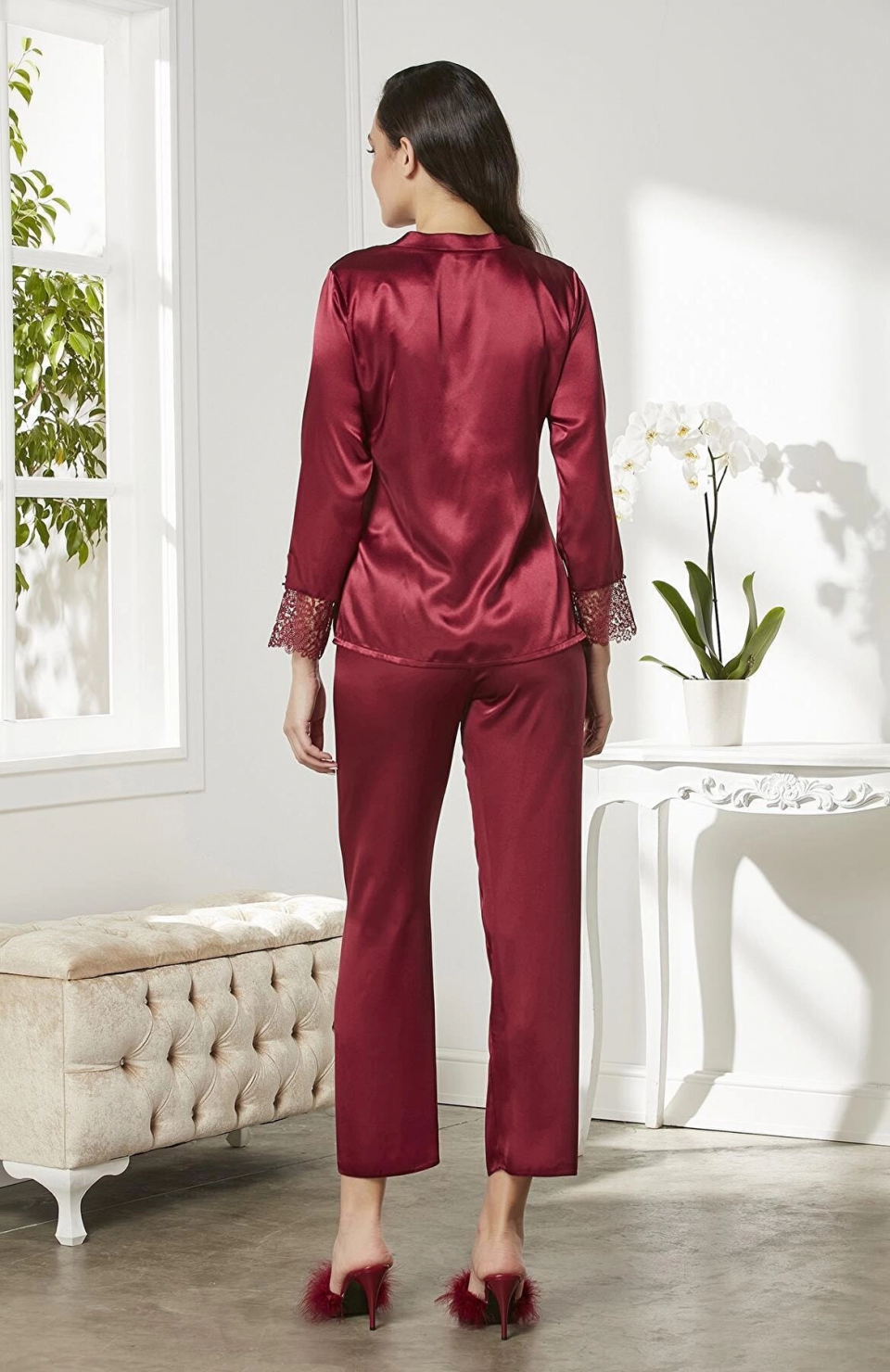 Pierre Cardin 6625 Kısa Gecelikli 6'lı İpek Set