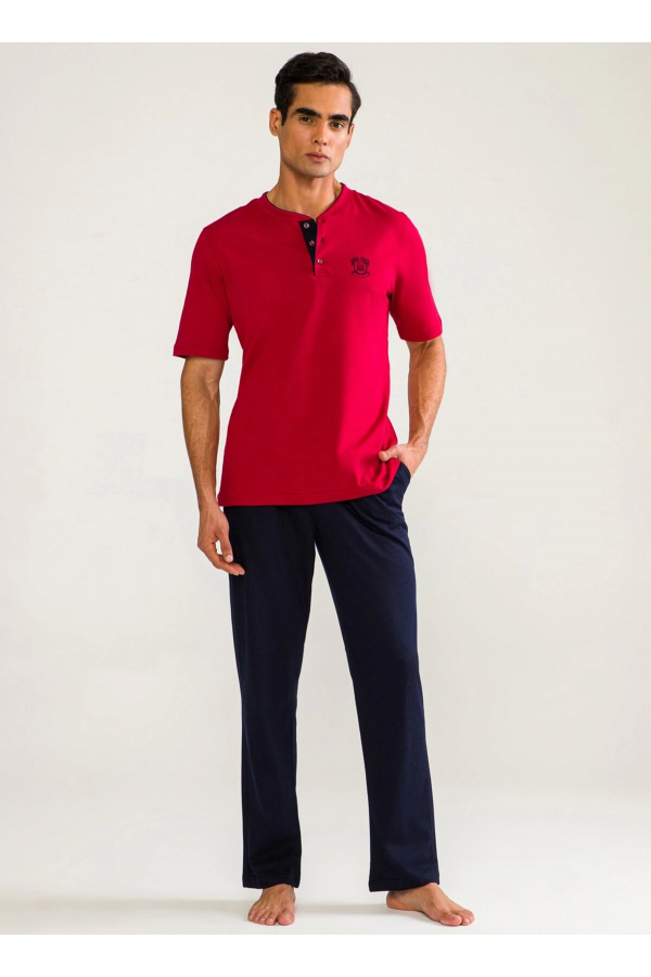 D'S Damat 02000 Kısa Kol 3'lü Erkek Pijama Takımı